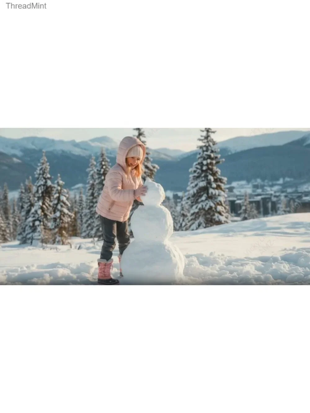 Girls Waterproof Snow Boots Faux Fur Lining Winter Boots